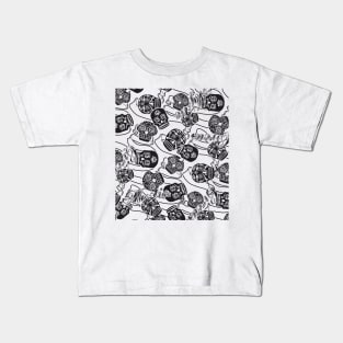 Monochrome skulls Kids T-Shirt